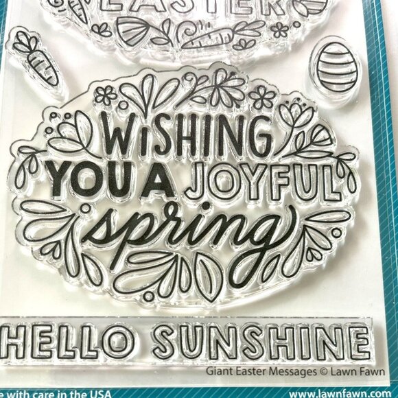 Lawn Fawn Giant Easter Messages Photopolymer Stamp Spring Egg Sunshine Sentiment - Picture 3 of 5